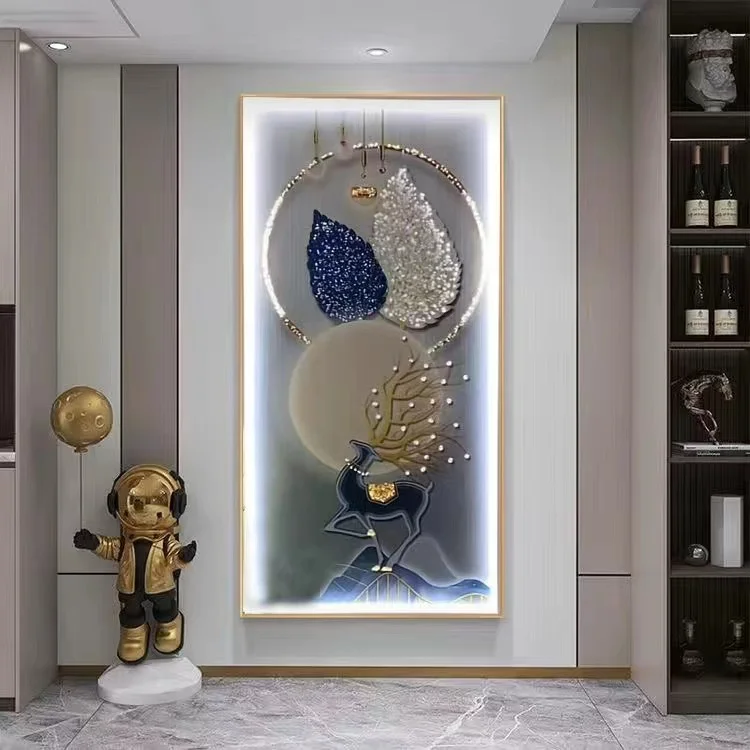 140*70 with Light dropshipping products 3d Metal Handicraft decoration living room wall creative iron wall art hanging