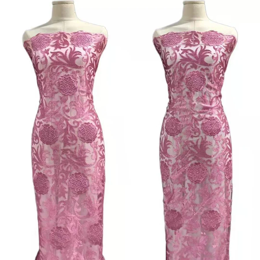 Market In Dubai African Guipure Embroidery Austrian White Lace Fabric For Wedding Dress