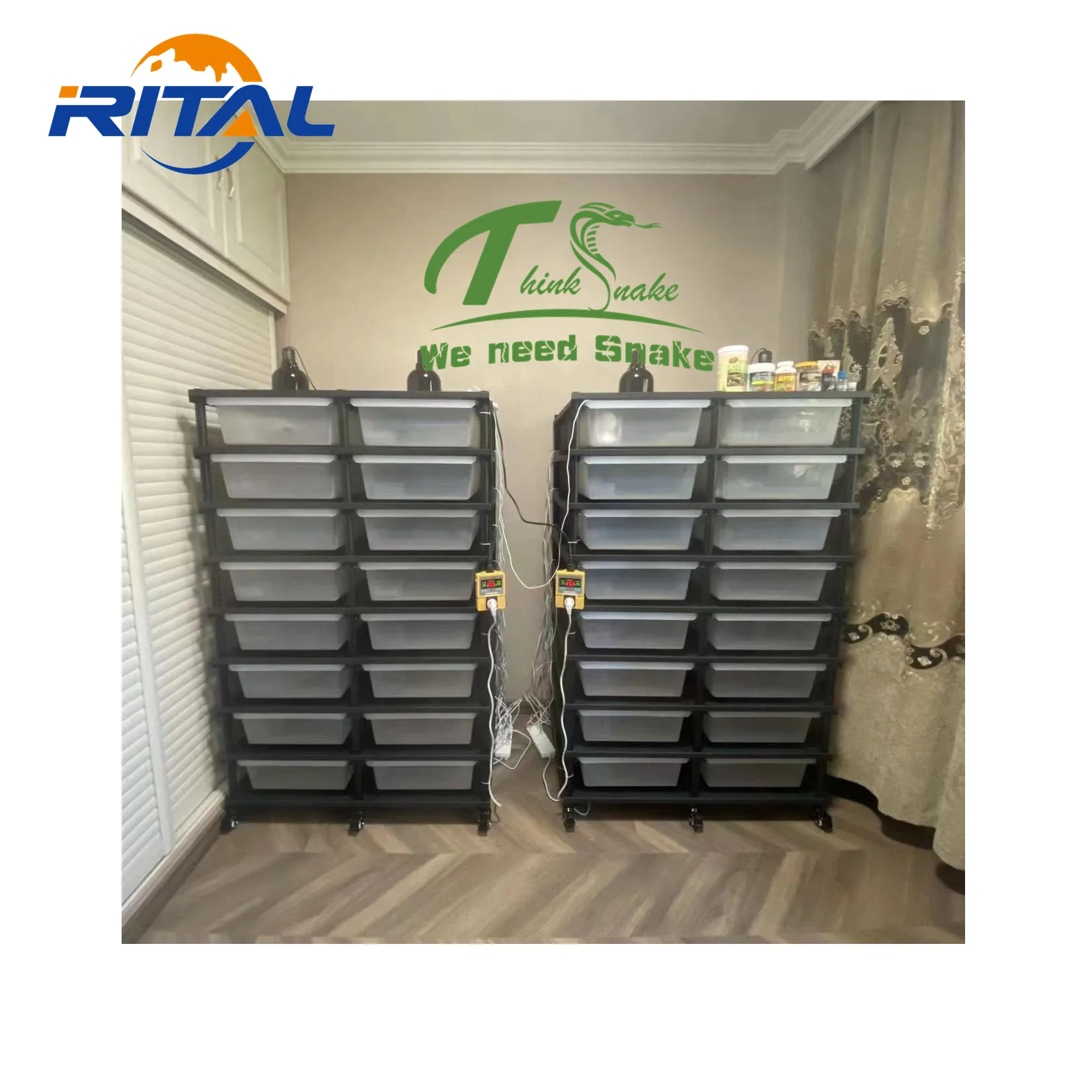 Terrarium Pour Serpent Reptile Snake Enclosure Rack Serpent Hide Cages Display Case Tank Tubs Feeding Box System