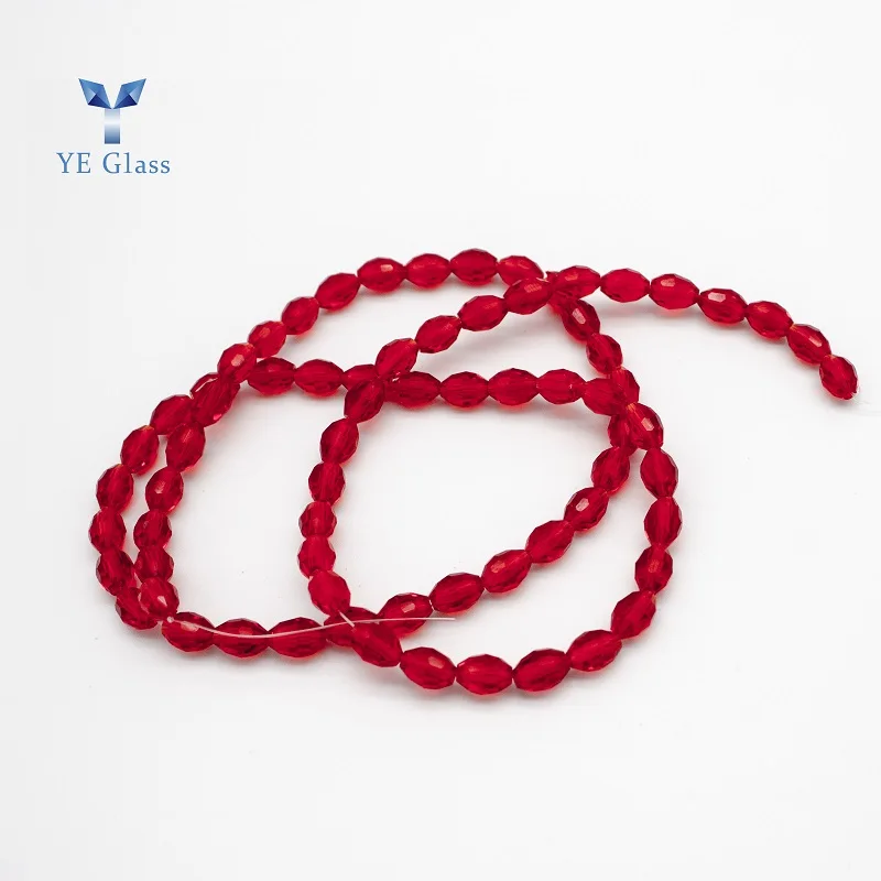 Different Sizes Oval Glass Beads Faceted Olive Crystal Bead for Jewelry Necklaces