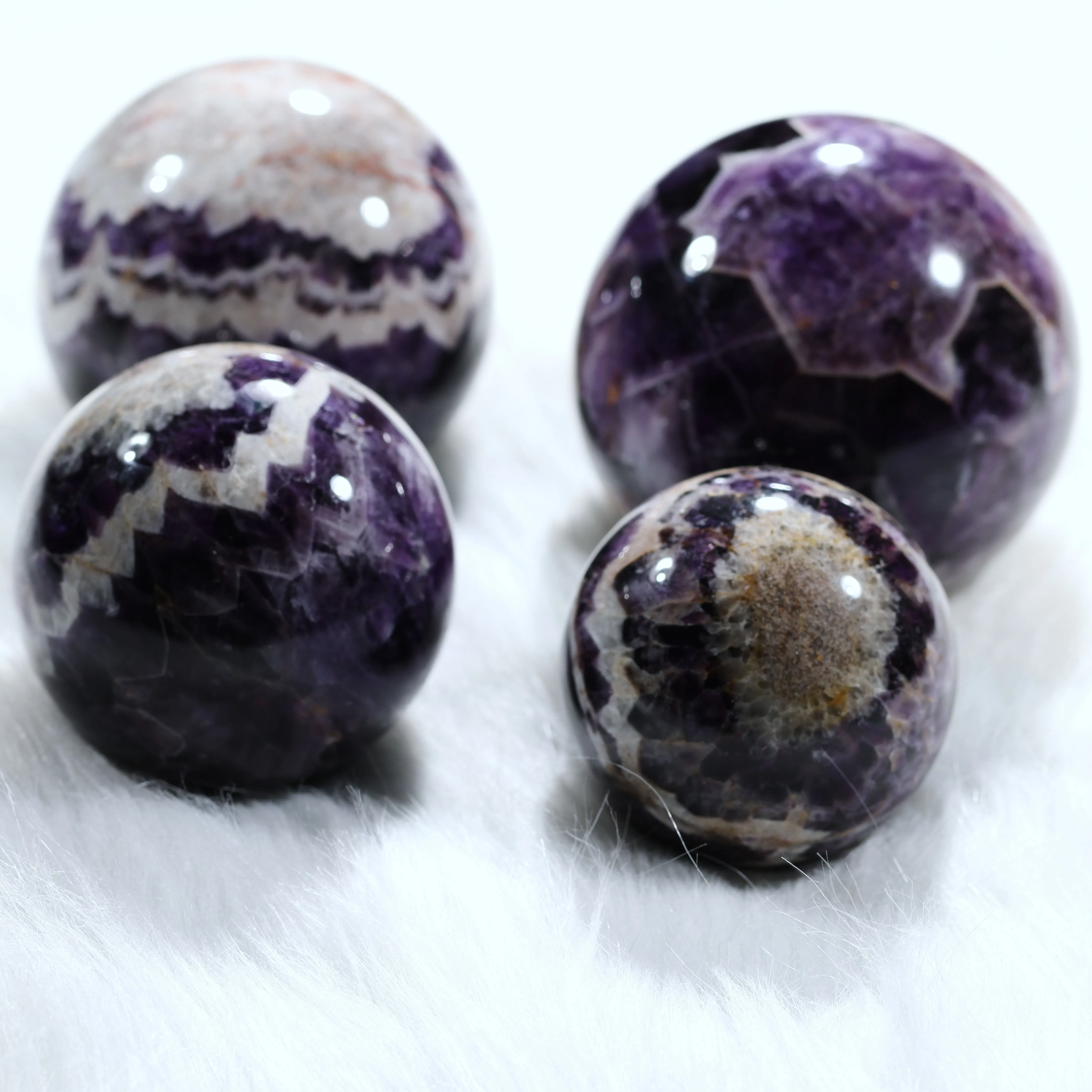 High quality chevron amethyst ball reiki healing stone crystals crafts dream amethyst sphere