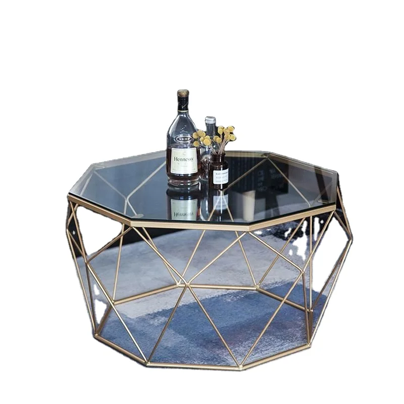 Nordic living room Tianyi light luxury personality fashion creative small house simple modern art large round glass coffee table