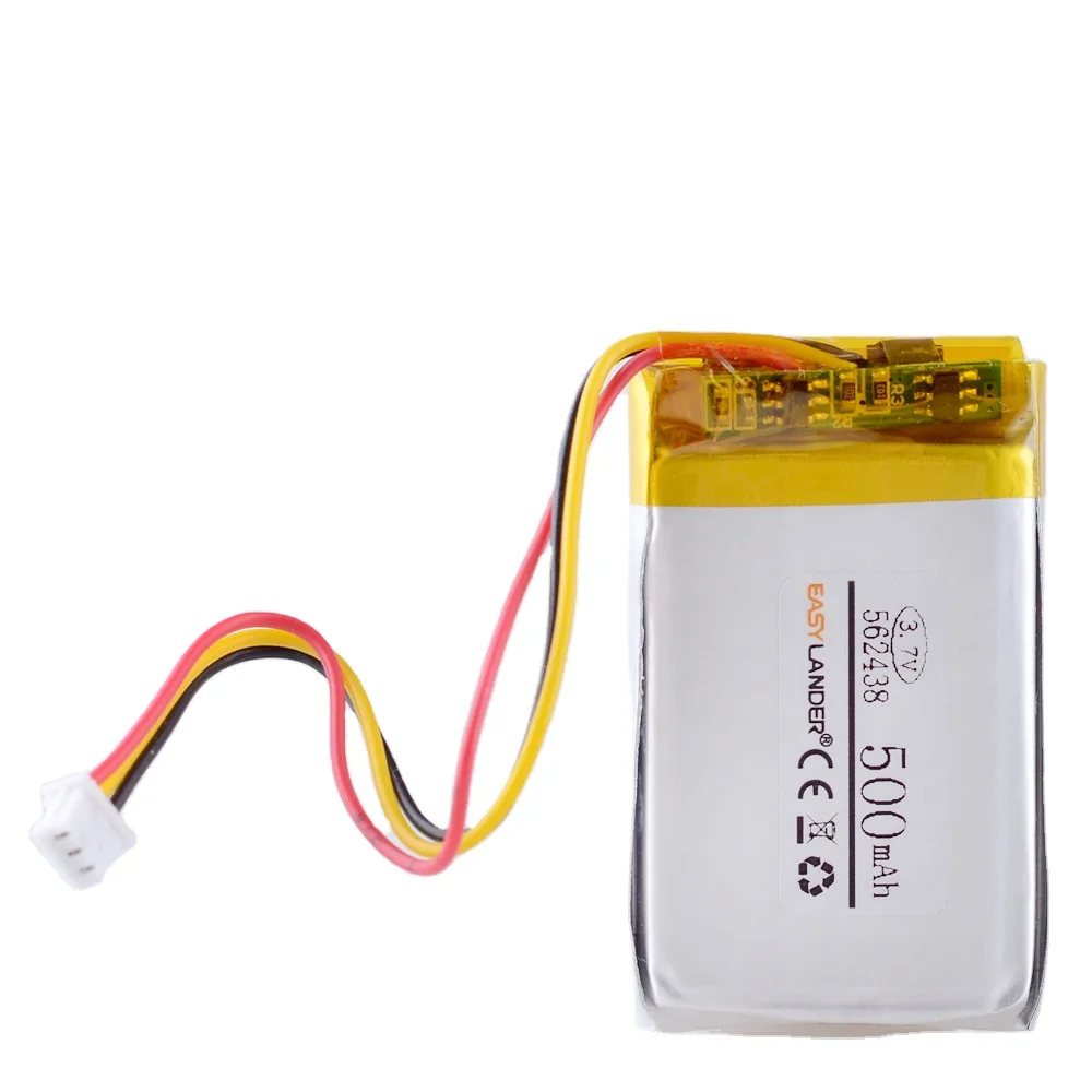 562438 3,7 V 500mah JST 1,25 3p литий-полимерная батарея