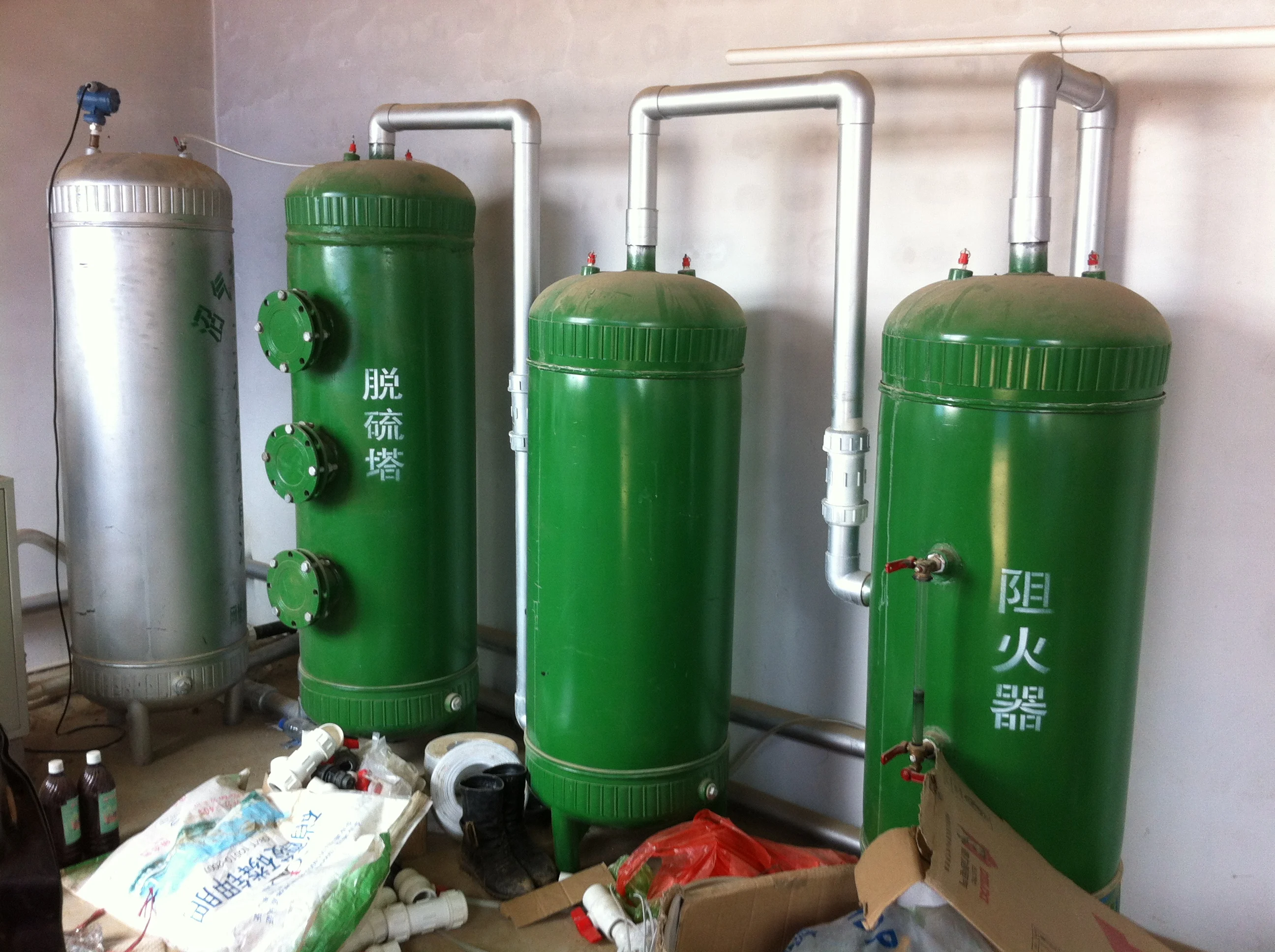 Teenwin 200m3/d biogas flow integrated biogas scrubber with gas compressor