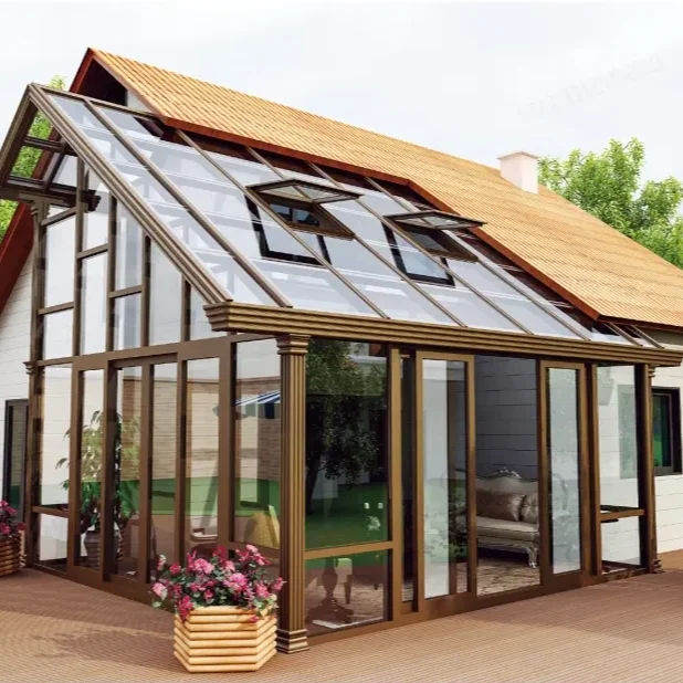 Outdoor garden design window aluminum frame sun room Windproof waterproof custom outdoor independent sun glass room