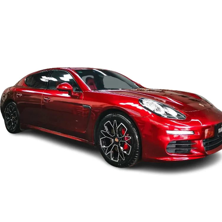 TSAUTOP 1.52*18m ROHS PET Glossy Metallic Vinyl Cherry Red Car Wrap