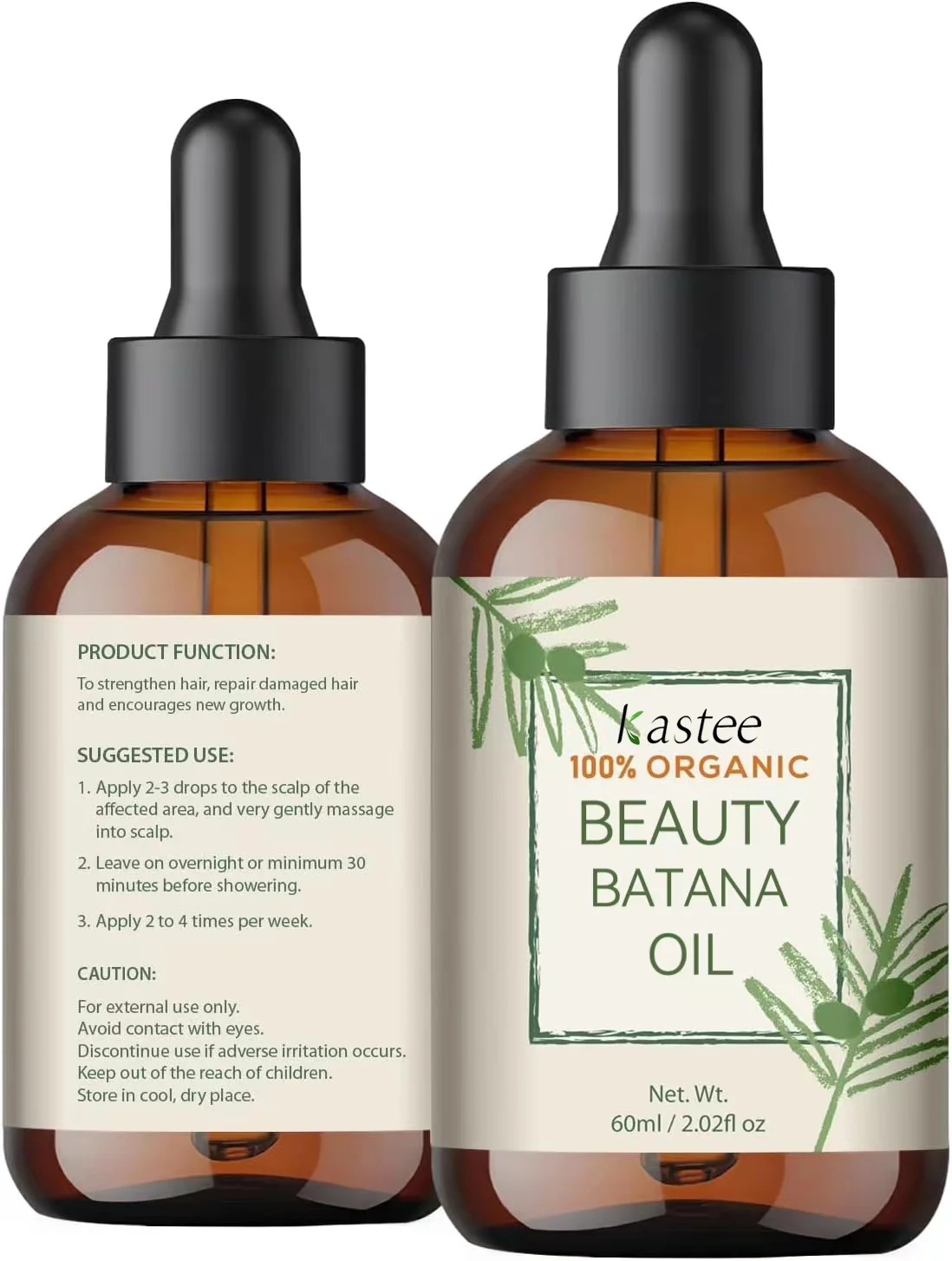 OEM 60ml private label 100% natural pure anti-hair loss hair growth Batana oil