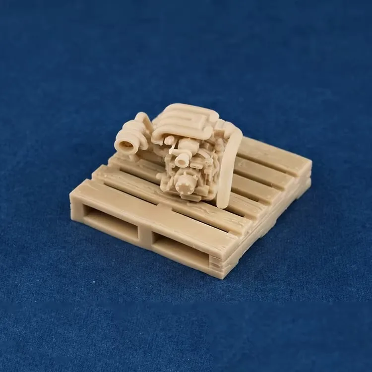 1/64 Vehicle Engine 13B Model Uncolored Resin Garage Scene Repair Tools Decoration Simulation Scene Toy