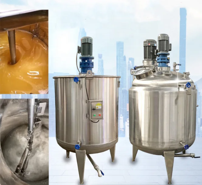 Stainless steel mixer type electric heating for hand wash liquid mixing tank