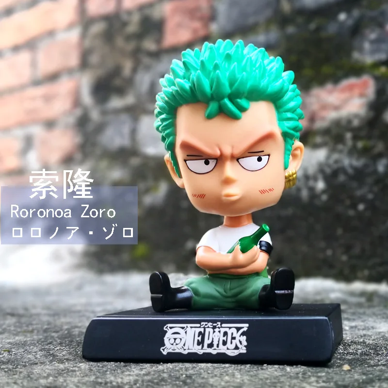 Anime Accessories Ornaments Roronoa Zoro Luffy Bobble Heads One Piece Figure For Car Dashboard