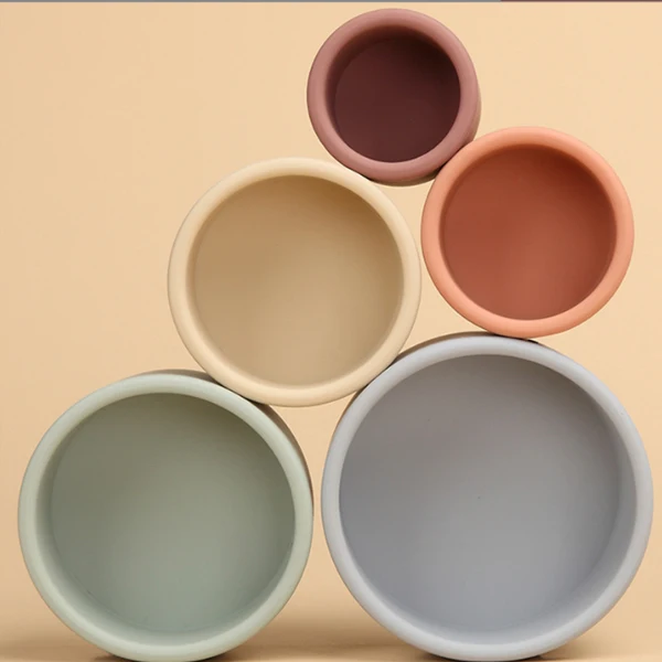 kids stacking blocks toy 5 Layers Silicone sorting and stacking & nesting cups soft baby the first years stack up cup toys