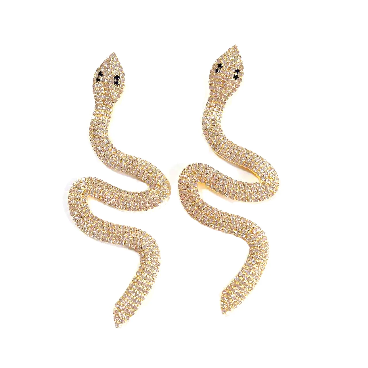 Exaggerated Rhinestone Snake Earrings Fashion Luxury Brand Designer Diamond Long Charm Snake Dangle Earrings Jewelry