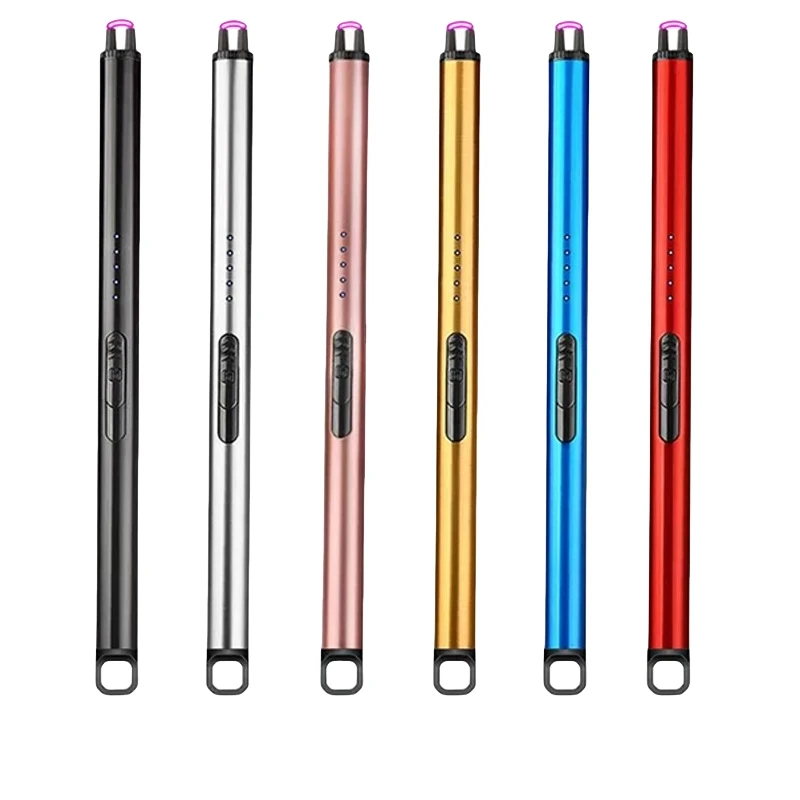 Wholesale Electric USB Pulse Igniter With LED Battery Display Windproof Natural Gas Candle Arc Lighter For Kitchen Outdoors
