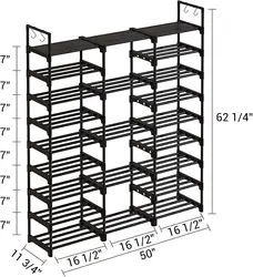 9 Tier Metal Shoe Rack Tall Shoe Storage Organizer Large Shoe Rack Organize