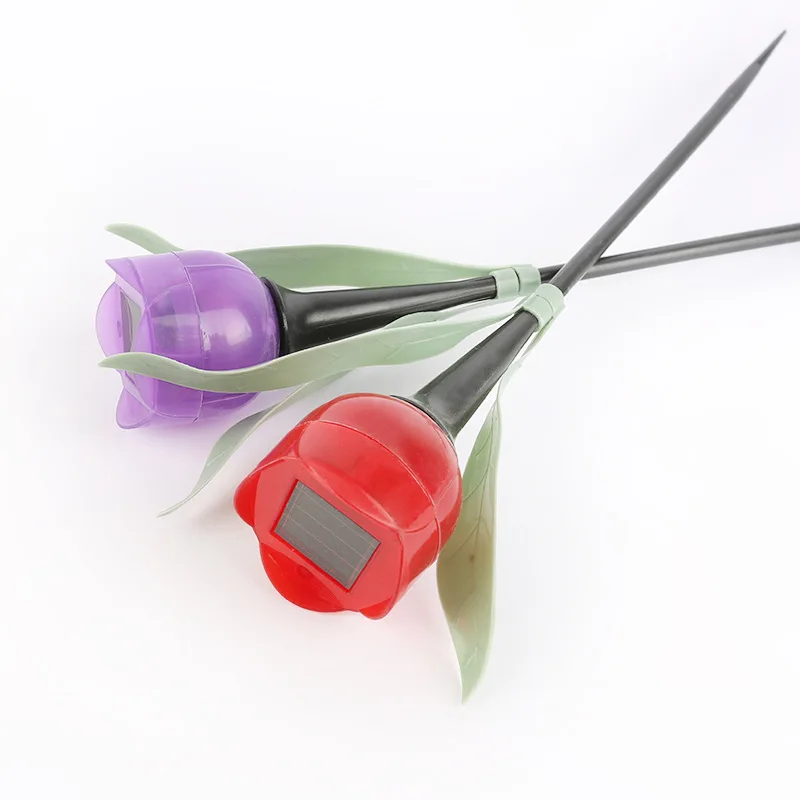 Solar Garden Stake Lights tulip Flower Multi-Color Changing LED Solar Landscape Lighting Light for Garden