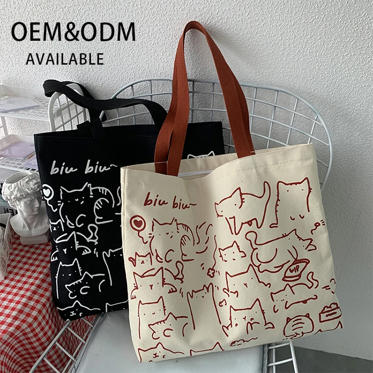 Wholesale durable high quality,grocery organic reusable korean canvas bag small cotton bag cute tote bag/