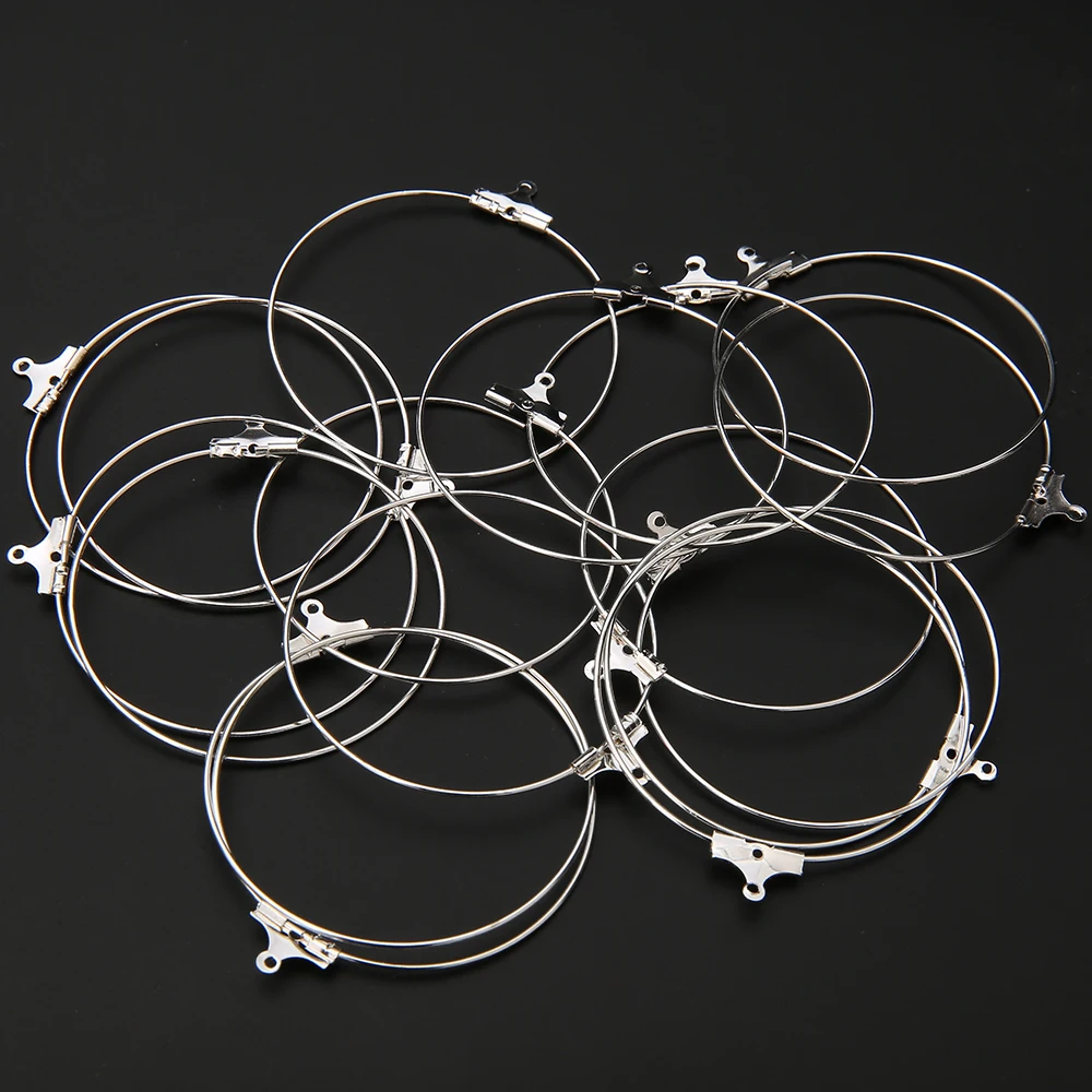 25mm 30mm 35mm 40mm Atainlesssteel Round Hanger Earring Tassel Material 9 Word Loop for Diy Earrings Accessories Batch Jewelry