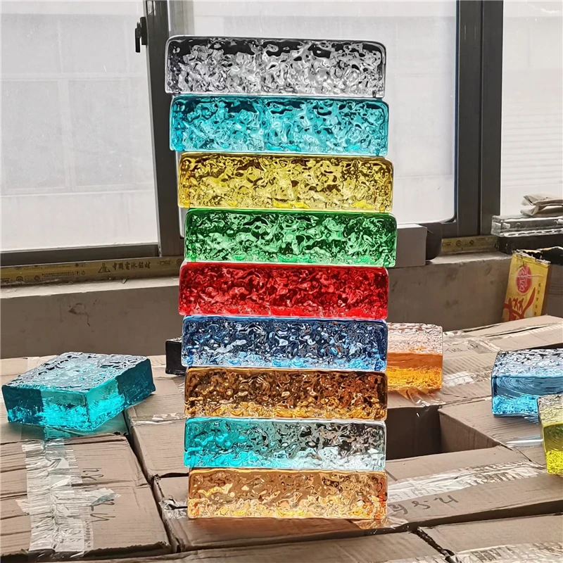 Customize wall decorative glass brick ultra clear glass brick solid building glass block