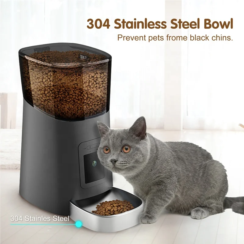 OEM 6L Smart Pet Feeder Tuya WiFi Camera 1080P HD Night Vision App Control Dog Cat Food Smart Automatic Pet Feeder With Camera