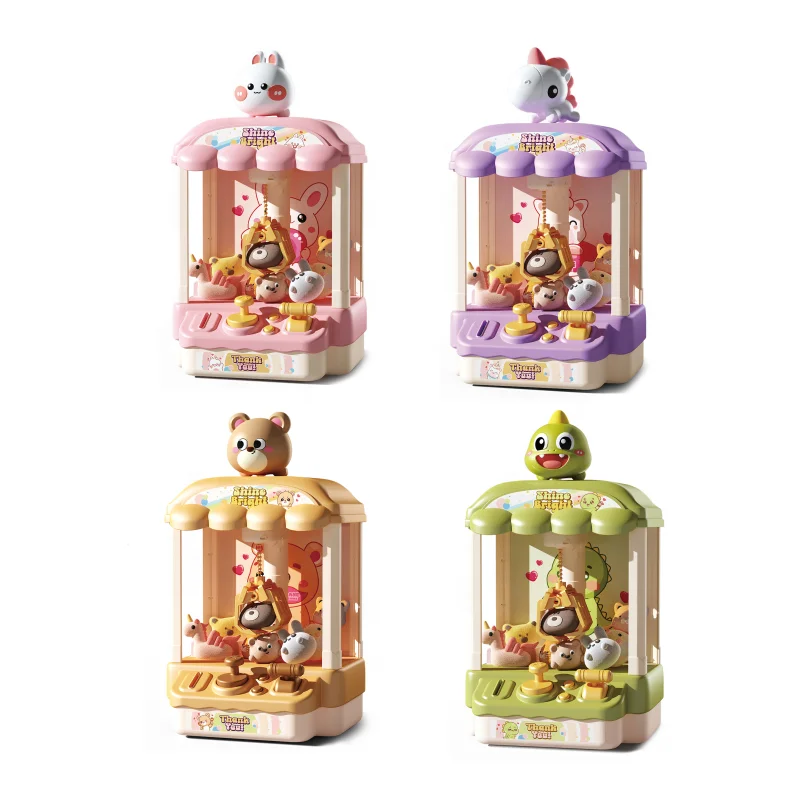 Kaili doll catcher machine toy educational indoor cartoon electronic clip dolls grabber household kids claw machine with music