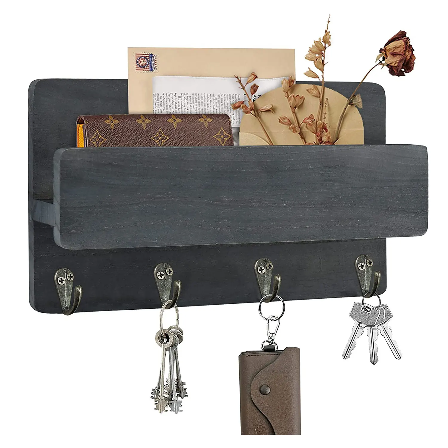 Crescent Moon Wall Shelf Wooden For Crystals Solid Wooden Wall Hanging Shelf With Hooks