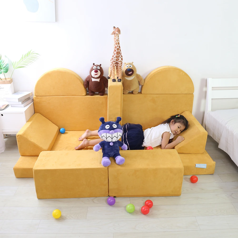 2021 New Design Home Furniture Castle Sofa Kids Play Couch Strong Magnetic Splicing Sofa Combination Safe Children Sofa