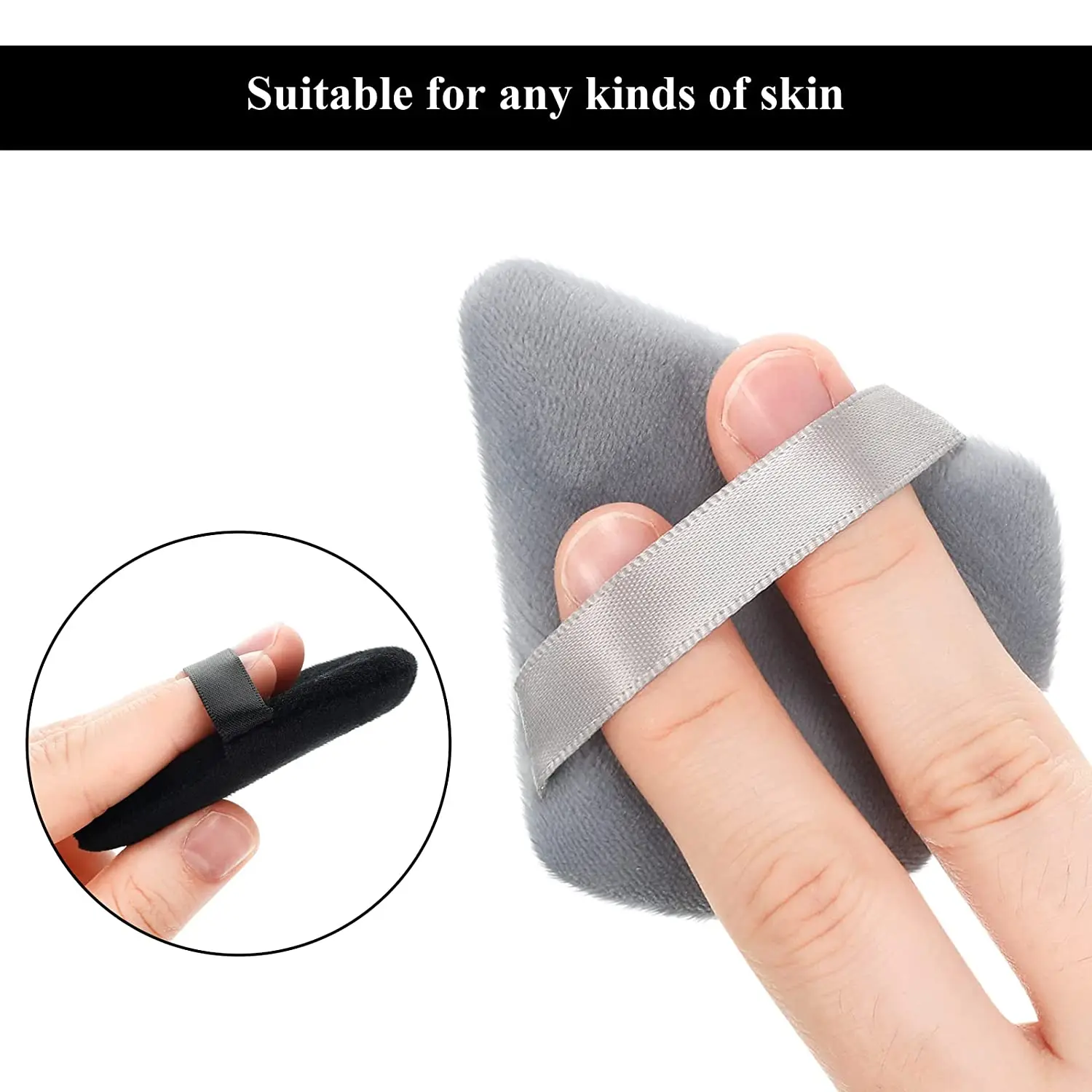 Makeup Cotton Triangle Powder Puff  Bb Cream Foundation Triangle Makeup Puff With Strap