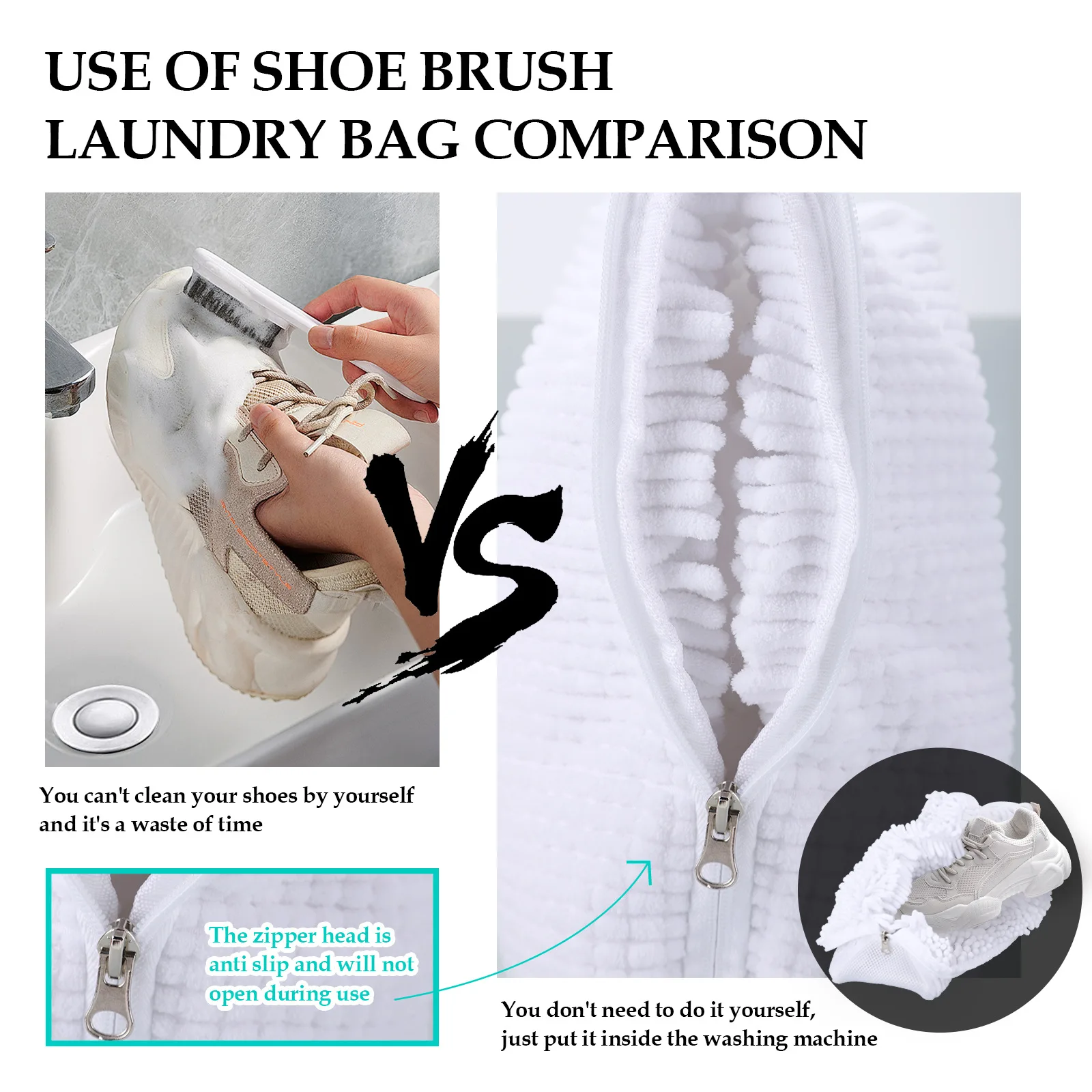 Factory Custom portable dust cleaning laundry washing machine shoe travel bag wash shoes bags