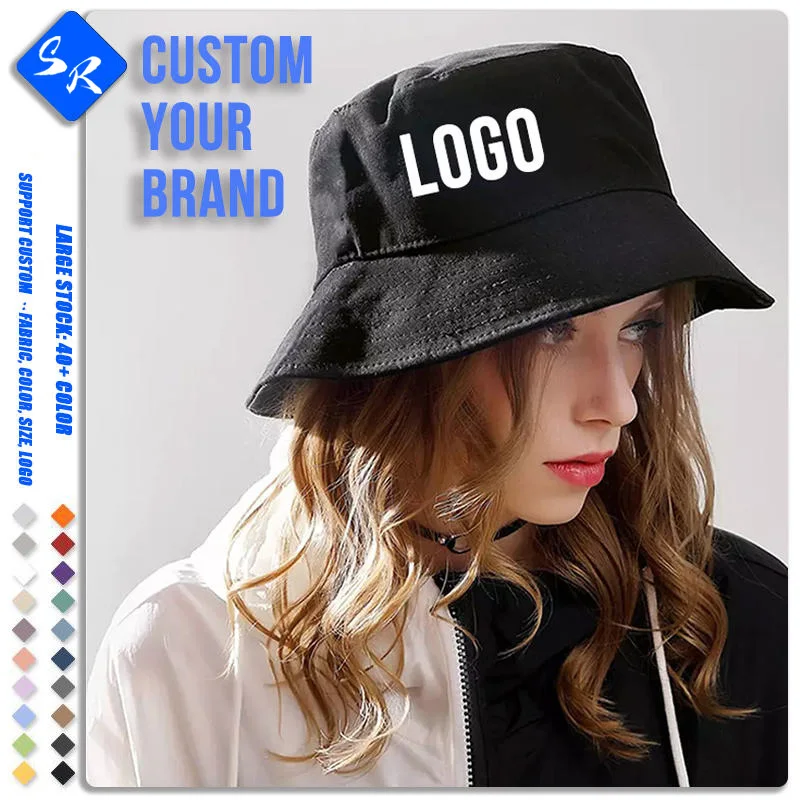 High quality polyester and cotton Solid color Fisherman hat custom embroidery DTG&DTF Design bucket hat custom Adult bucket hat
