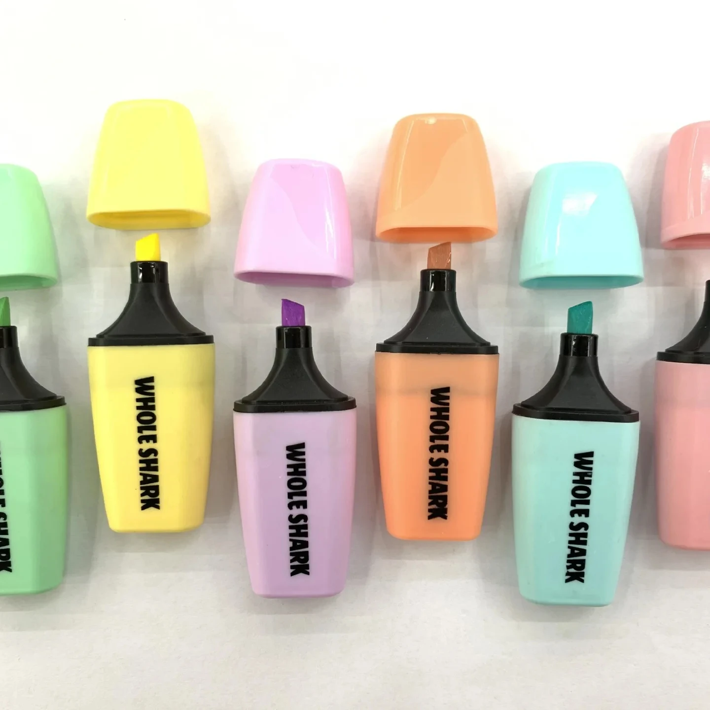 Многоцветный милый логотип оптовая продажа 6 неоновых пастельных цветов мини-маркер ручка