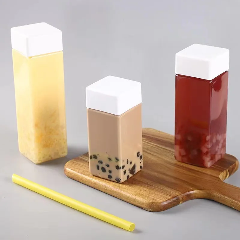Eco Friendly 350ml 400ml 500ml Plastic Sublimated Drink Bottle Square Drink Bottles