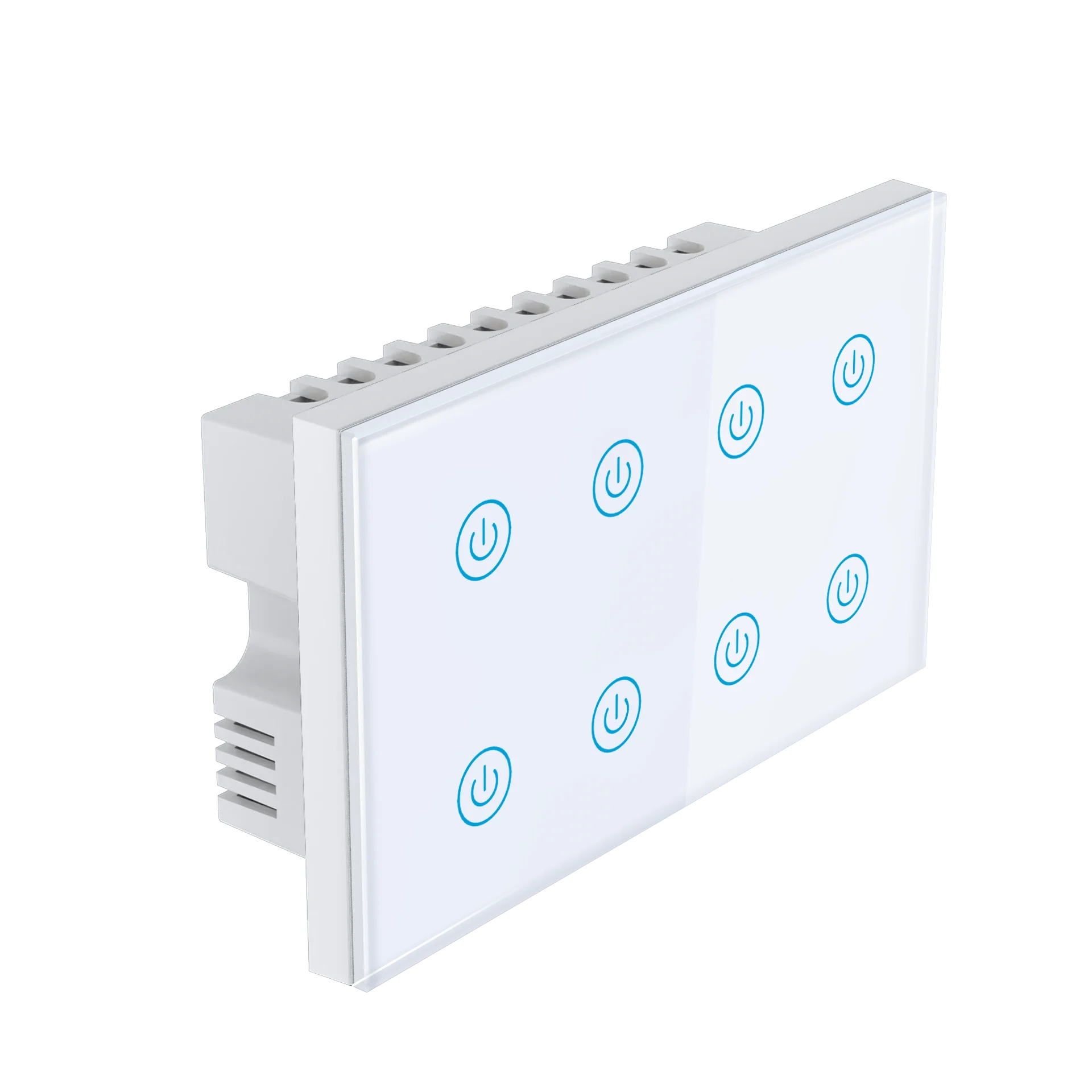 New 8 gang WiFi Smart wall light switch, touch glass switch panel, 147mm*86mm Tuya App Google Alexa remote voice control