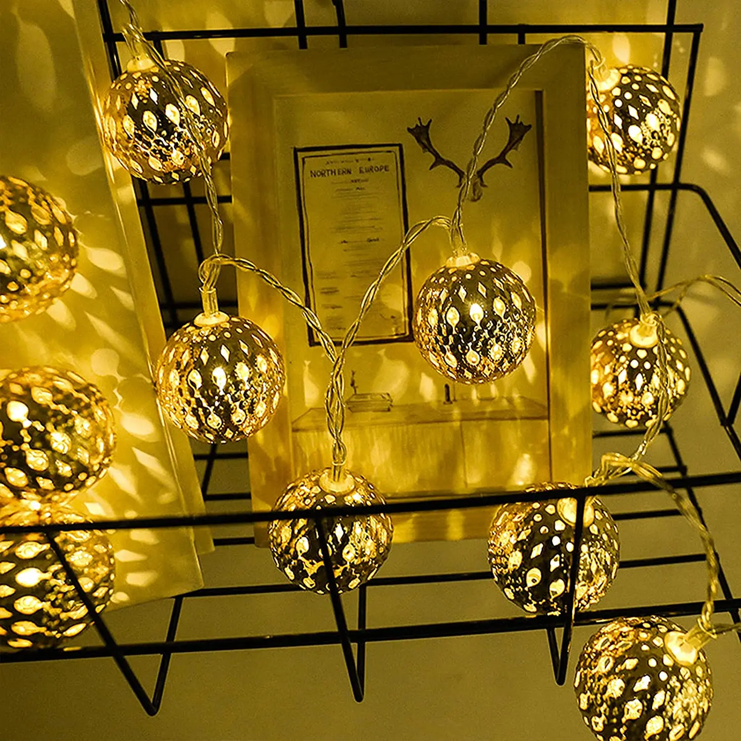 Factory Selling Christmas Wedding Party Decorations 8 model warm white 20 LED Globe String lights Moroccan Ball Lights