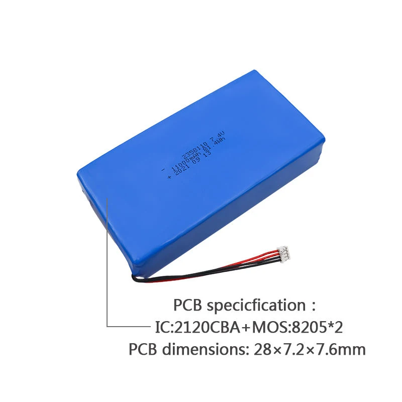 OEM Factory Customized Mobile Power Battery 2358110 10000mAh 11000mAh 7.4V 2S1P Lithium Polymer Battery Pack For Tablet PC