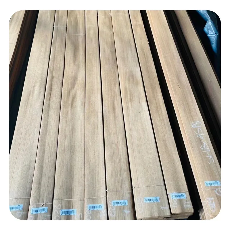 Factory Customized  0.15-0.5mm Natural Burma Quarter  Teak Veneer  For high Grade Plywood & Home Furniture