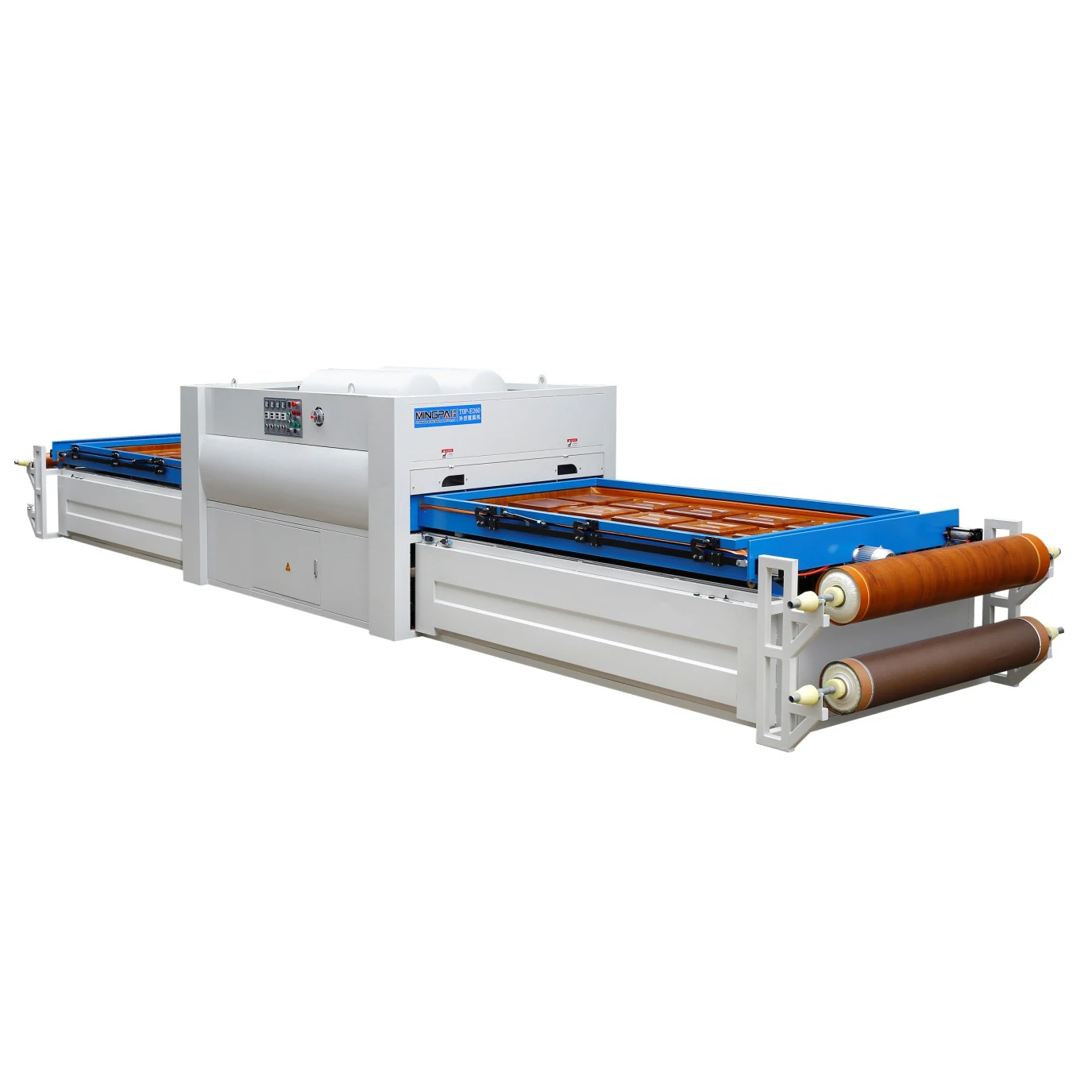 Unique Woodworking Double Station PVC Foil Vacuum Laminating Press Machine For Furniture Manufacturing