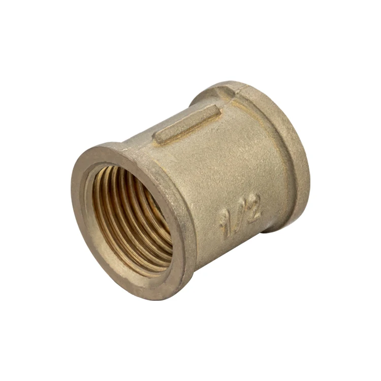TMOK 1/2-1inch Brass Pipe Fitting Equal Reducer Straight Connector Coupling Socket Sleeve