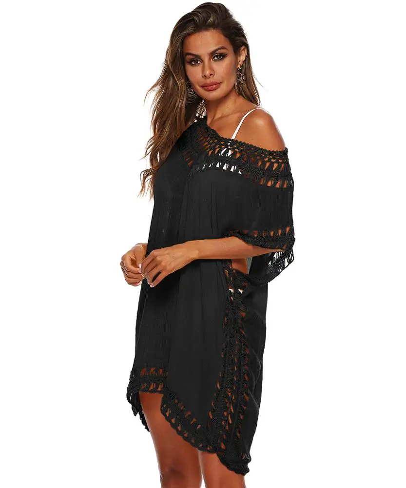 Wholesale Women Sexy Hollow Out Vestidos De Playa Crochet Dress Beach Wear Swimsuit Cover Ups