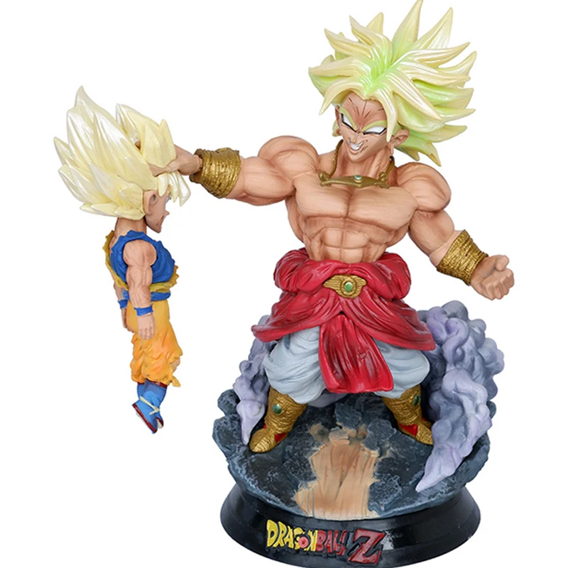 17.5cm anime DBZ super saiyan Furious Broly VS Goku action figure PVC collection model Dragon Balls toy for gifts
