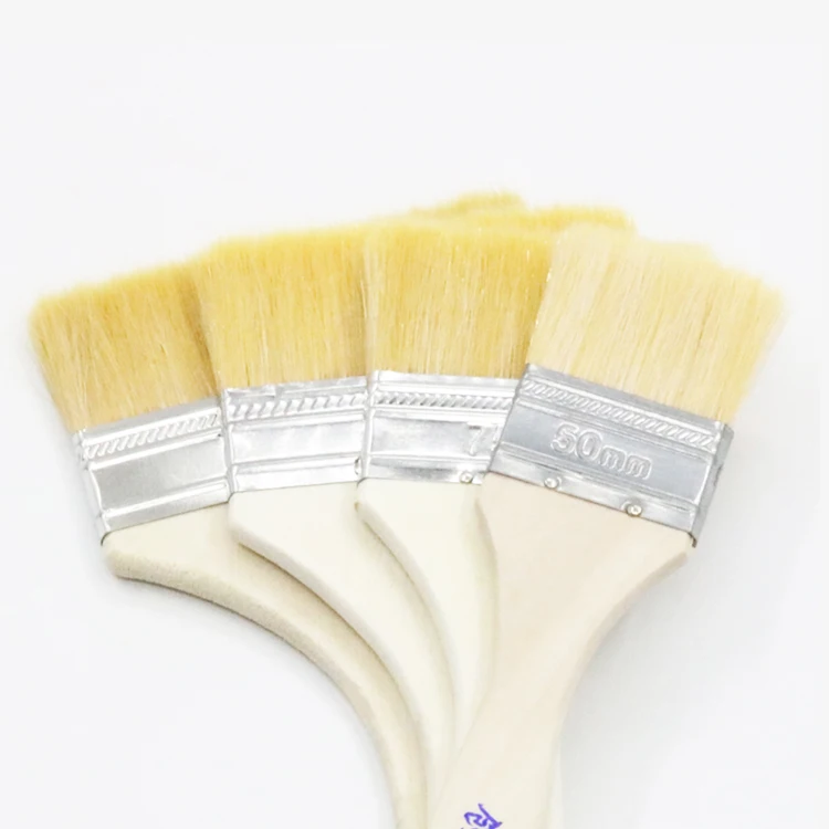 Industrial DIY Grade Goat Hair Wall Paint Brushes Chip Paint Brushes Wood  Handle Polishing Brushes-Customizable  Synthetic