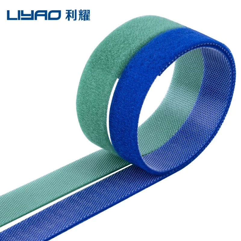 Wholesale 50m Stock Whole Roll of Back to Back Velcroes Cable Tie Strap Self-Adhesive Polychromatic Plant Strap