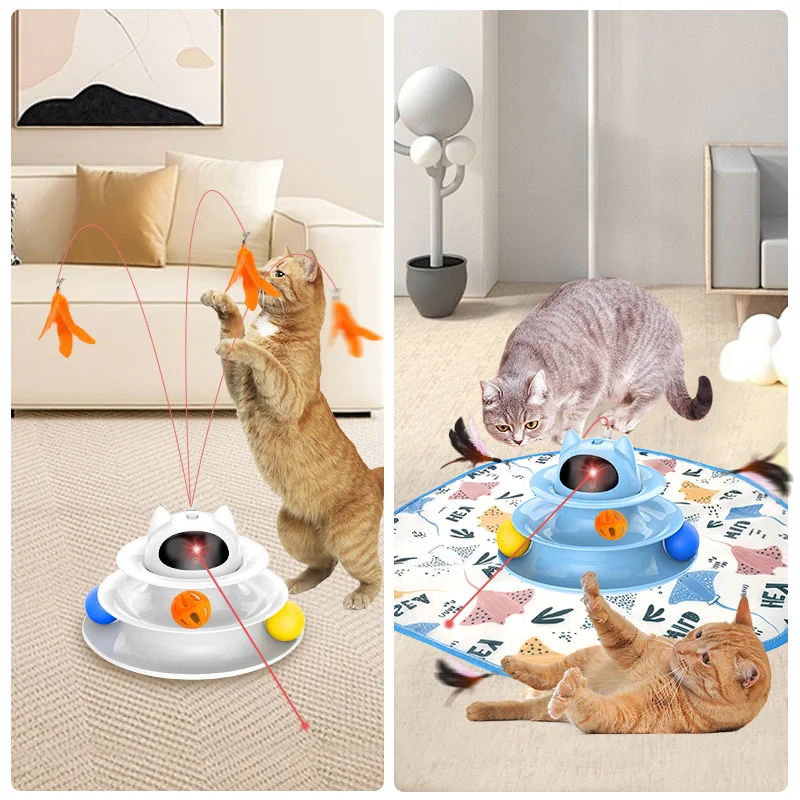 5 in 1 Interactive Cat Toys cat Teaser Stick catt Accessories Pet Toy Smart Laser Pet Toy