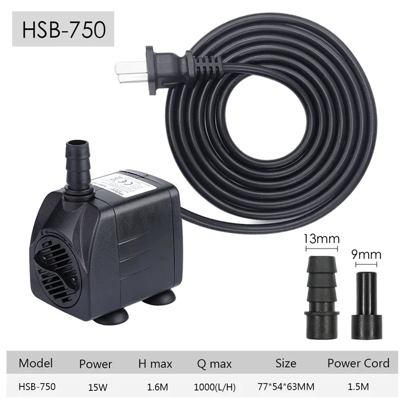 Wholesale 1000LPH Aquarium Submersible Water Pump Hydroponic Garden Water Pump Adjustable Ultra Quiet Fountain Pump