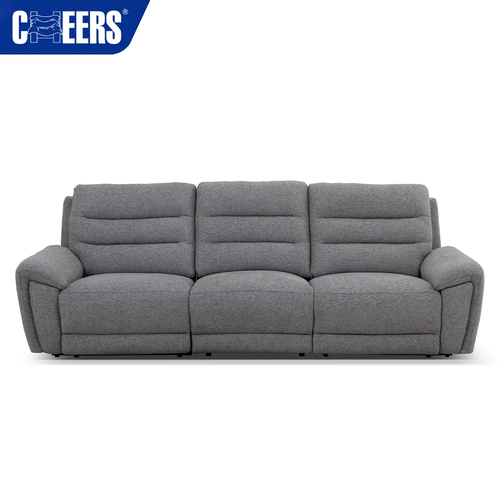 Luxury Power Corner Fabric Recliner Modern Furniture Curved Lounge Living Room Sofas Sectional L Shaped Sofa With USB