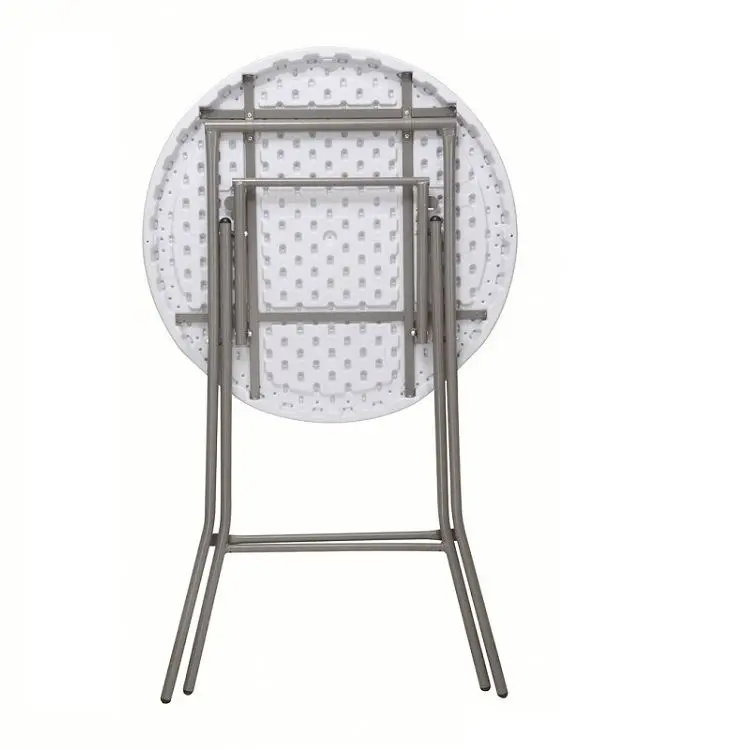 factory direct high quality LED foldable cocktail table bar table bistro table with stretch cover