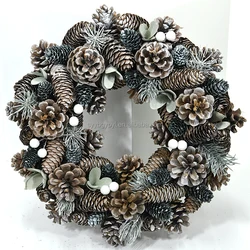 Pinecone wholesale beautiful front-door decoration wreaths new Christmas product for Cheap hanging festival wreaths