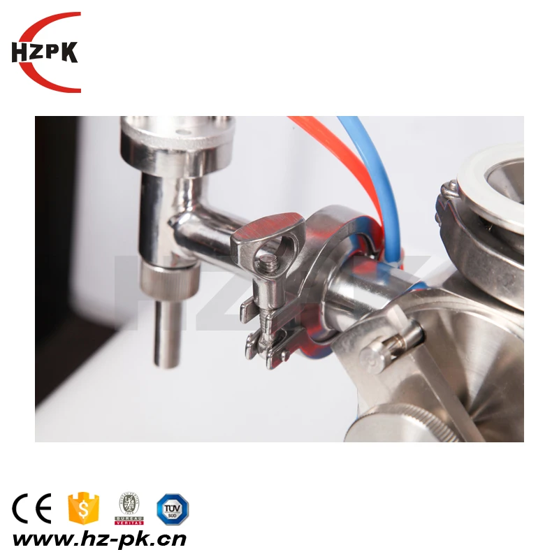 HZPK horizontal semi-automatic small piston beverage honey shampoo nail cosmetic bottle paste filling machine for bottle cans