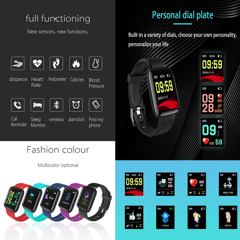 Waterproof swimming breathing period smart watch band health calorie step sport activity fitness