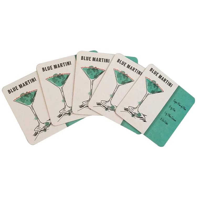 TIKE 2024 Custom Logo Printed Pulp Board Coaster Drink Cardboard Coaster Absorbent Paper Coaster for Hotel / Home / Bar