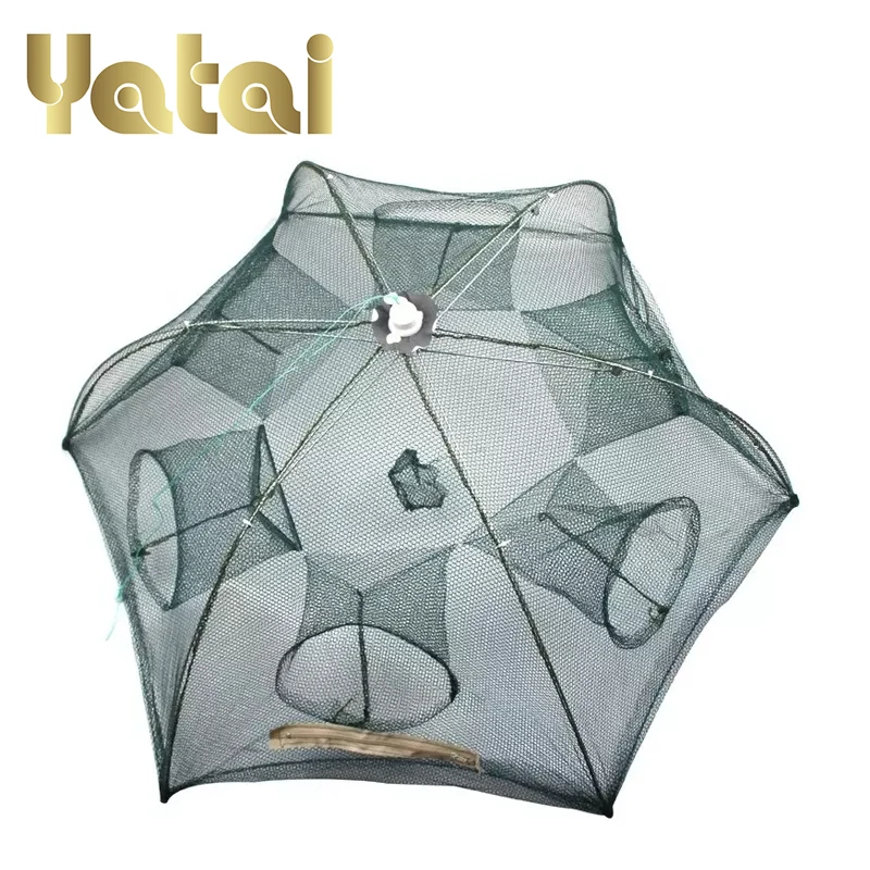 High quality 6-hole fish cage fishing trap umbrella foldable and portable